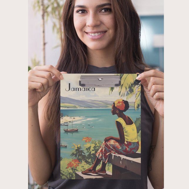 Vintage Travel Poster Jamaican woman  Clipboard (Creator Uploaded)
