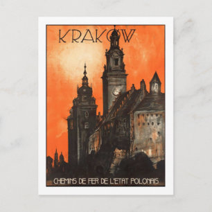 Vintage Travel Poster, Krakow Postcard