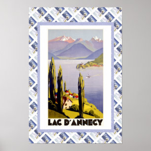 Vintage travel poster, Lac d'Annecy Poster