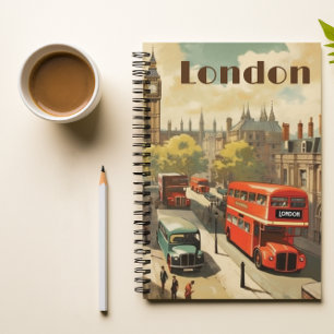 Vintage Travel Poster London City Centre Notebook