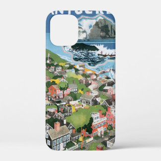 Vintage Travel Poster, Map of Nantucket Island, MA iPhone 12 Mini Case