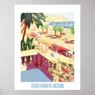 Vintage Travel Poster Mediterranean Vacation