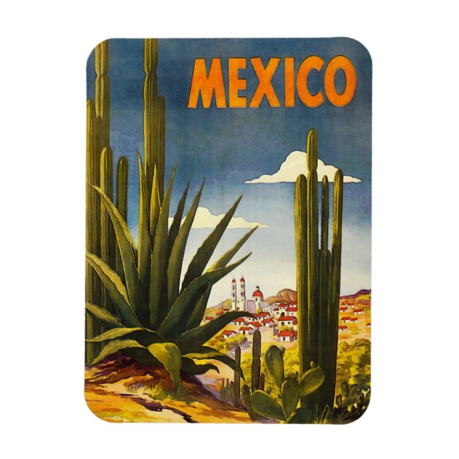 Vintage Travel Poster Mexico Magnet (Vertical)