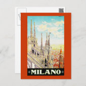 Vintage Travel Poster Milano, Italy Postcard (Front/Back)