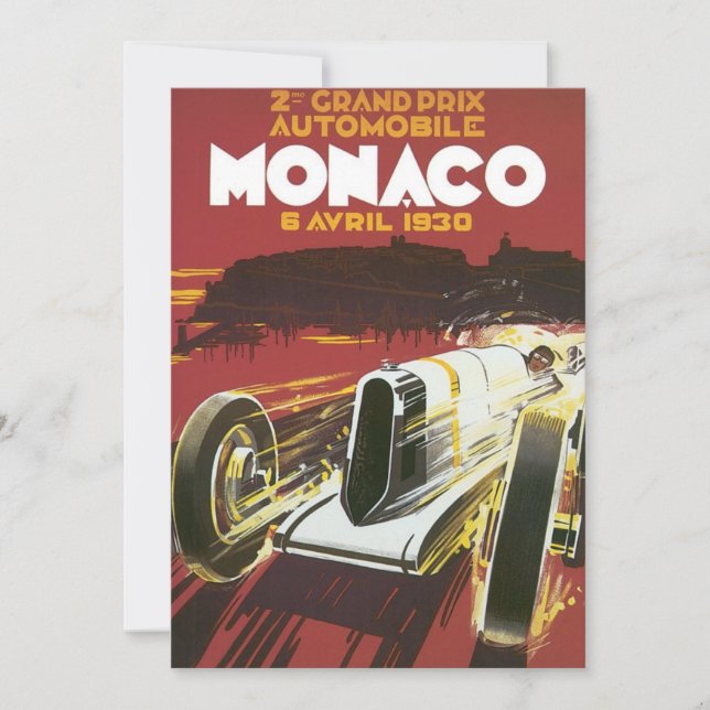 Vintage Travel Poster, Monaco Grand Prix Auto Race (Front)