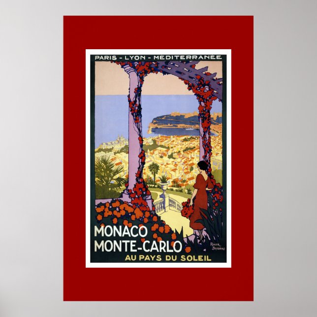 Vintage Travel Poster Monaco Monte Carlo (Front)