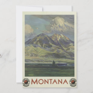 Vintage Travel Poster Montana Mountain Cards