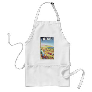 Vintage Travel Poster, Nice, France French Riviera Standard Apron