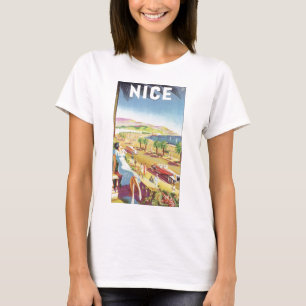 Vintage Travel Poster, Nice, France French Riviera T-Shirt