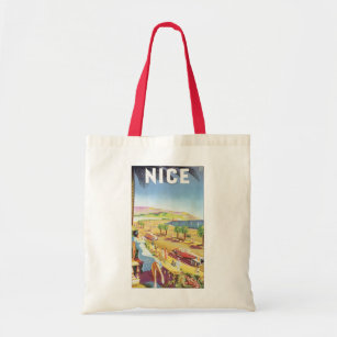 Vintage Travel Poster, Nice, France French Riviera Tote Bag