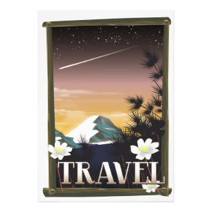 Vintage Travel Poster Night Mountain edition