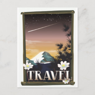 Vintage Travel Poster Night Mountain edition Postcard