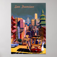 Vintage Travel Poster of San Francisco Cable Car