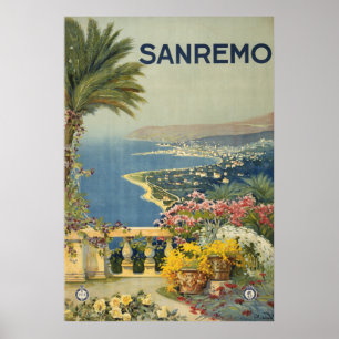 Vintage Travel Poster Of San Remo From A Terrace