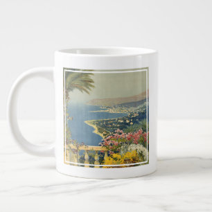 Vintage Travel Poster Of San Remo From A Terrace Large Coffee Mug