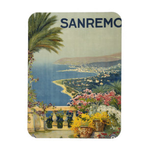 Vintage Travel Poster Of San Remo From A Terrace Magnet