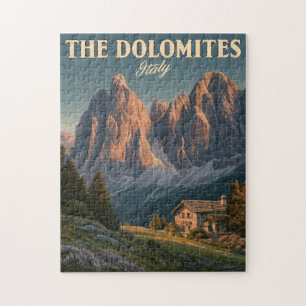 Vintage Travel Poster of the Dolomites in Italy Jigsaw Puzzle