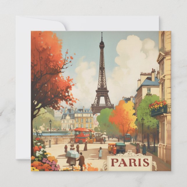 Vintage Travel Poster of the Paris Eifel Tower (Front)