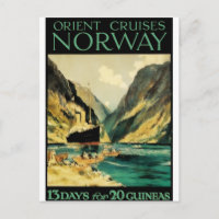 Vintage Travel Poster: Orient Cruises — Norway
