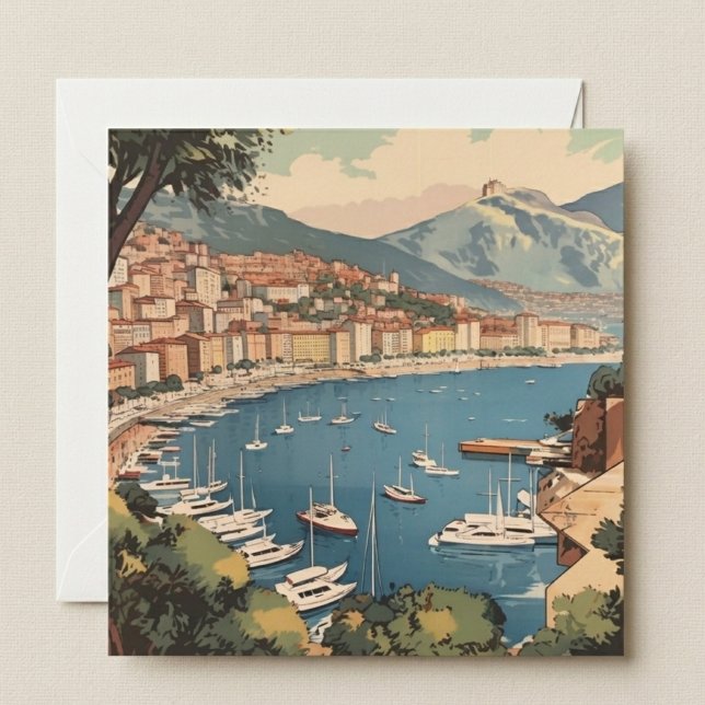Vintage Travel Poster overlooking Monaco harbour (Creator Uploaded)