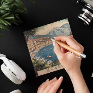 Vintage Travel Poster overlooking Monaco harbour