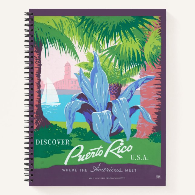 Vintage Travel Poster Promoting Puerto Rico 2 Notebook (Front)