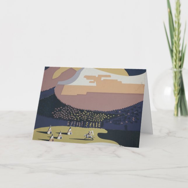 Vintage Travel Poster Promoting Travel To Montana Card (Front)