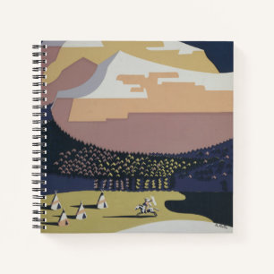 Vintage Travel Poster Promoting Travel To Montana Notebook