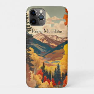 Vintage Travel Poster Rocky Mountains iPhone 11 Pro Case