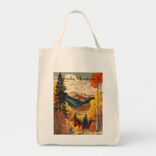 Vintage Travel Poster Rocky Mountains Tote Bag