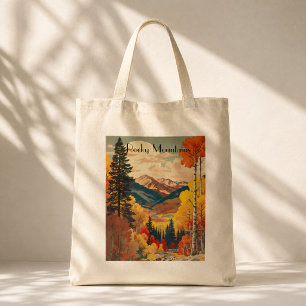 Vintage Travel Poster Rocky Mountains Tote Bag