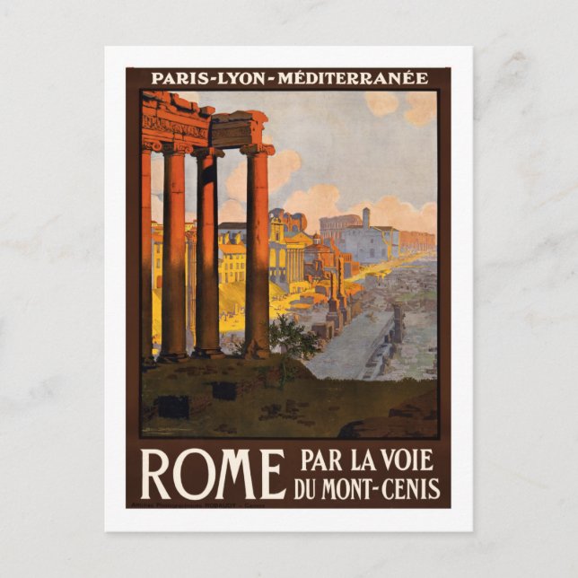 Vintage Travel Poster,Rome Postcard (Front)
