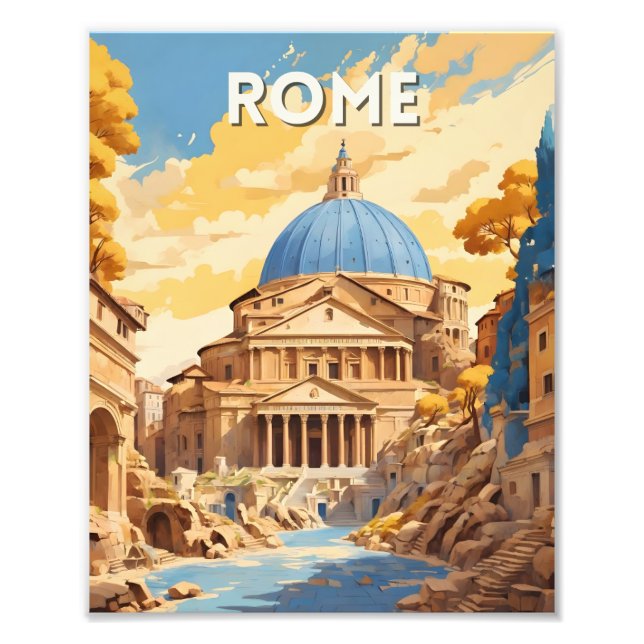 Vintage travel poster | Rome Travel poster (Front)