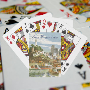 Vintage Travel Poster San Francisco Bay Ferry Boat Playing Cards