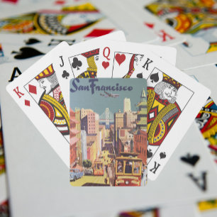 Vintage Travel Poster San Francisco Cable Cars Playing Cards