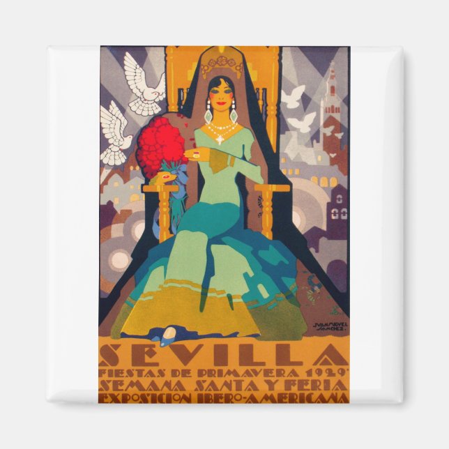 vintage travel poster seville spain magnet (Front)