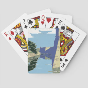 Vintage Travel Poster Showing Fort Marion Playing Cards