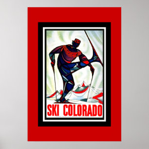 Vintage Travel Poster Ski Colorado