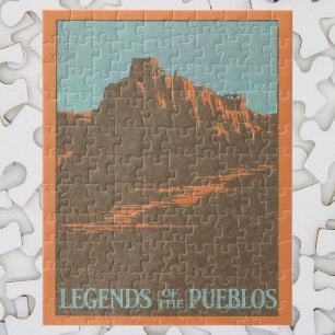 Vintage Travel Poster, Taos Pueblos, New Mexico Jigsaw Puzzle