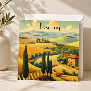 Vintage Travel Poster Tuscany countryside