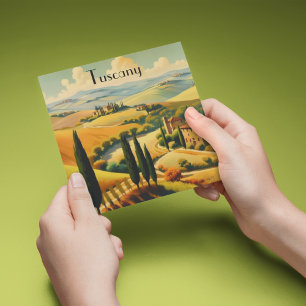 Vintage Travel Poster Tuscany countryside