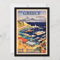 Vintage Travel Poster, Visit Greece,