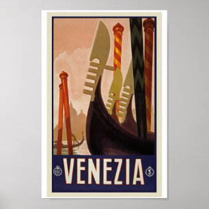 Vintage Travel Poster - Visit Venezia