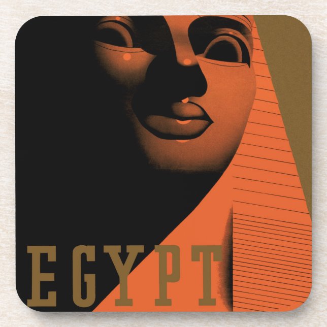 Vintage Travel Poster with Sphinx, Egypt, Africa Coaster (Front)
