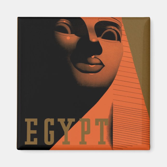 Vintage Travel Poster with Sphinx, Egypt, Africa Magnet (Front)