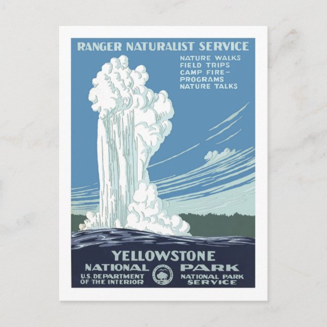Vintage Travel Poster,Yellowstone Postcard (Front)