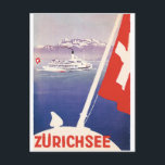 Vintage Travel Posters: Lake Zurich Switzerland Postcard<br><div class="desc">Vintage Travel Posters: Lake Zurich Switzerland</div>