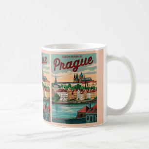vintage travel prague city czech republic gifts coffee mug