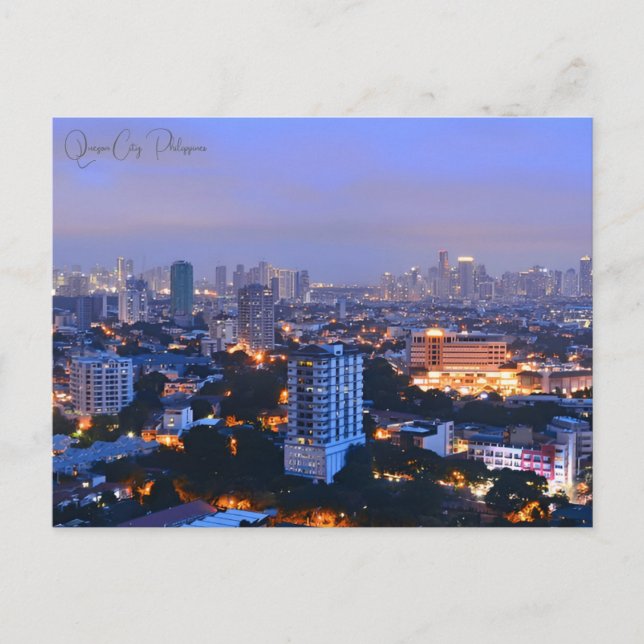 Vintage travel Quezon City Philippines city retro  Postcard (Front)