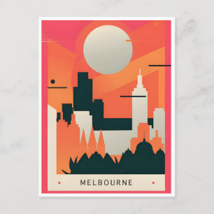 vintage travel retro Melbourne Australia australie Postcard
